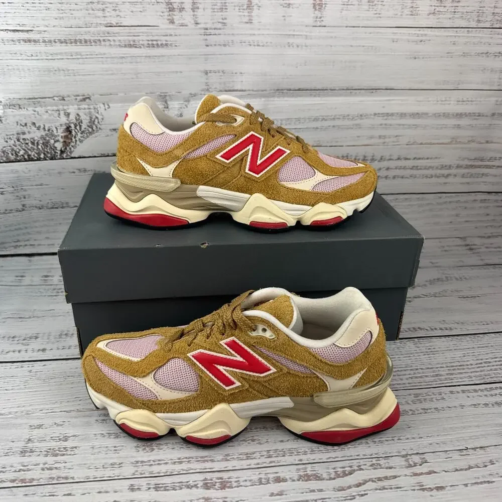 New Balance 9060 Unisex M 6 W 7.5 D Sneakers Orange Red Cream